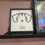 Custom Framed Dog Ear Drawing Pet Memorial Decor for Home E15