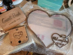Wedding Guest Book Alternative - Double Heart form (Wood)