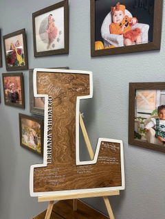Monogram Wedding Guest Book - Letter Form