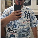 NYY Baseball New York City Mascot Button-Up Hawaiian Shirt