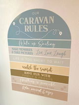 Caravan Rules Fabric Wall Decal Arch