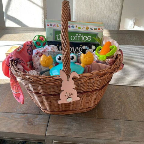 Bunny Face Egg Tag - Personalized Custom  Basket Tag - Easter Gift For Family Members, Grandma, Mom