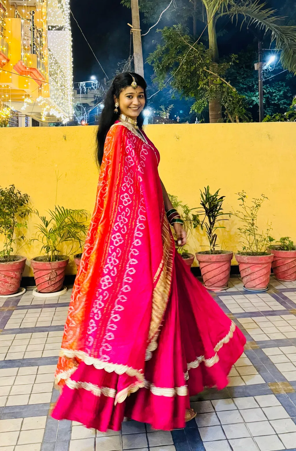 Bhagya Pink Solid Satin Lehenga Set