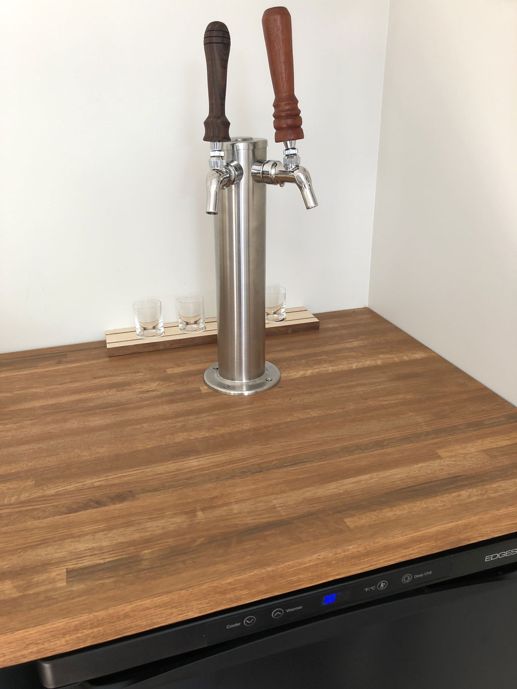 3" X 14" Tall | 2 Faucet Draft Beer Tower Column Tower | S/S # 4