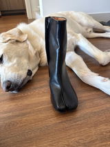 Black Split-Toe Tabi Ankle Boots