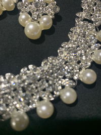 Annie - Crystal & Pearl 3-Piece Bridal Jewelry Set With Half Tiara - Silver