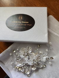 Kira - Floral Bridal Hair Clip/Vine - Silver & Gold