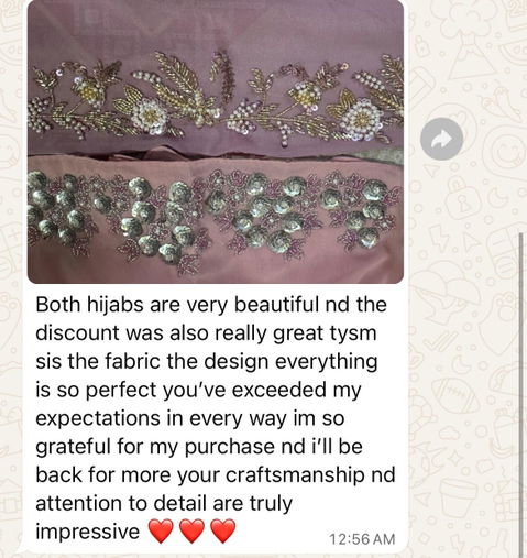 ZAREEN | FESTIVE PARTY WEAR LUXURY HANDWORK LILAC HIJAB