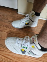 White Servis Cheetah High Top Sneakers