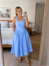 Siracusa Linen Halter Midi Dress
