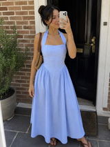Siracusa Linen Halter Midi Dress