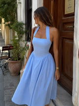Siracusa Linen Halter Midi Dress