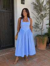 Siracusa Linen Halter Midi Dress