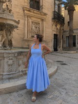 Siracusa Linen Halter Midi Dress