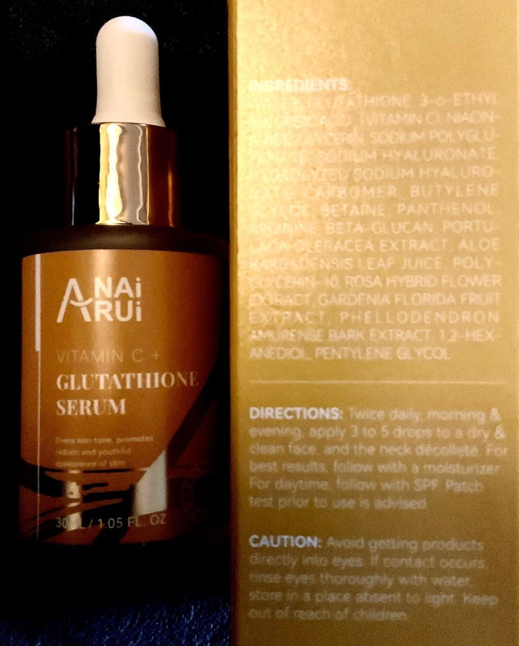 ANAIRUI Vitamin C Glutathione Serum for Dark Spots, Improves Skin Tone