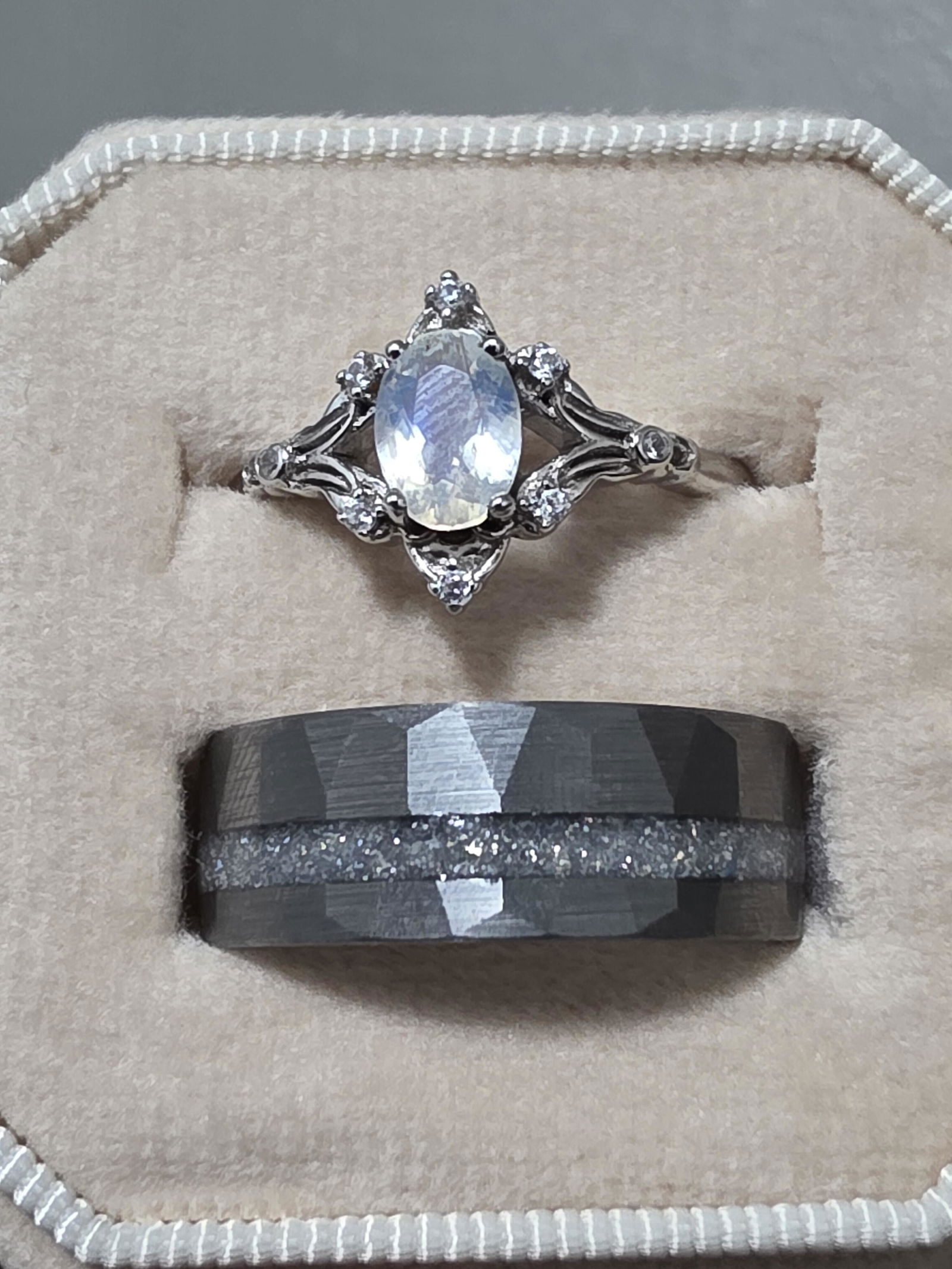 Maeve Moonstone Couples Ring Set – Aquamarise