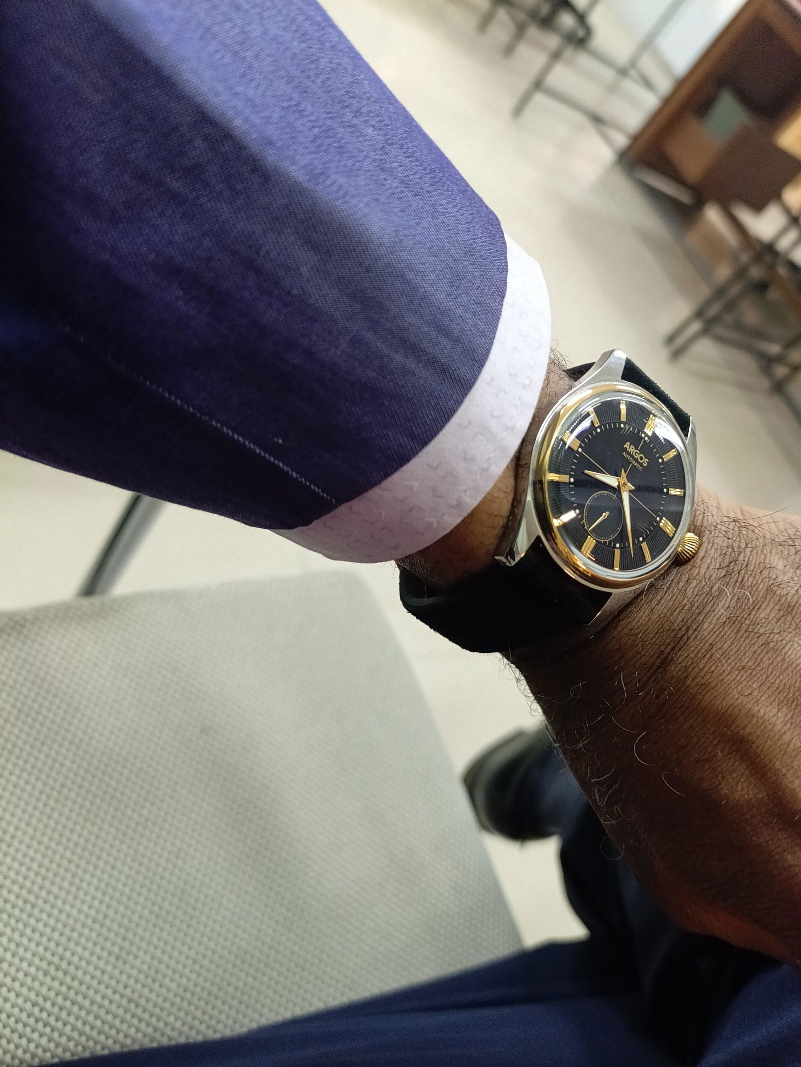 Argos Apollo III Onyx Black Gold Two Tone with Golden Jubilee Bracelet