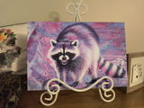 Canvas Raccoon Print