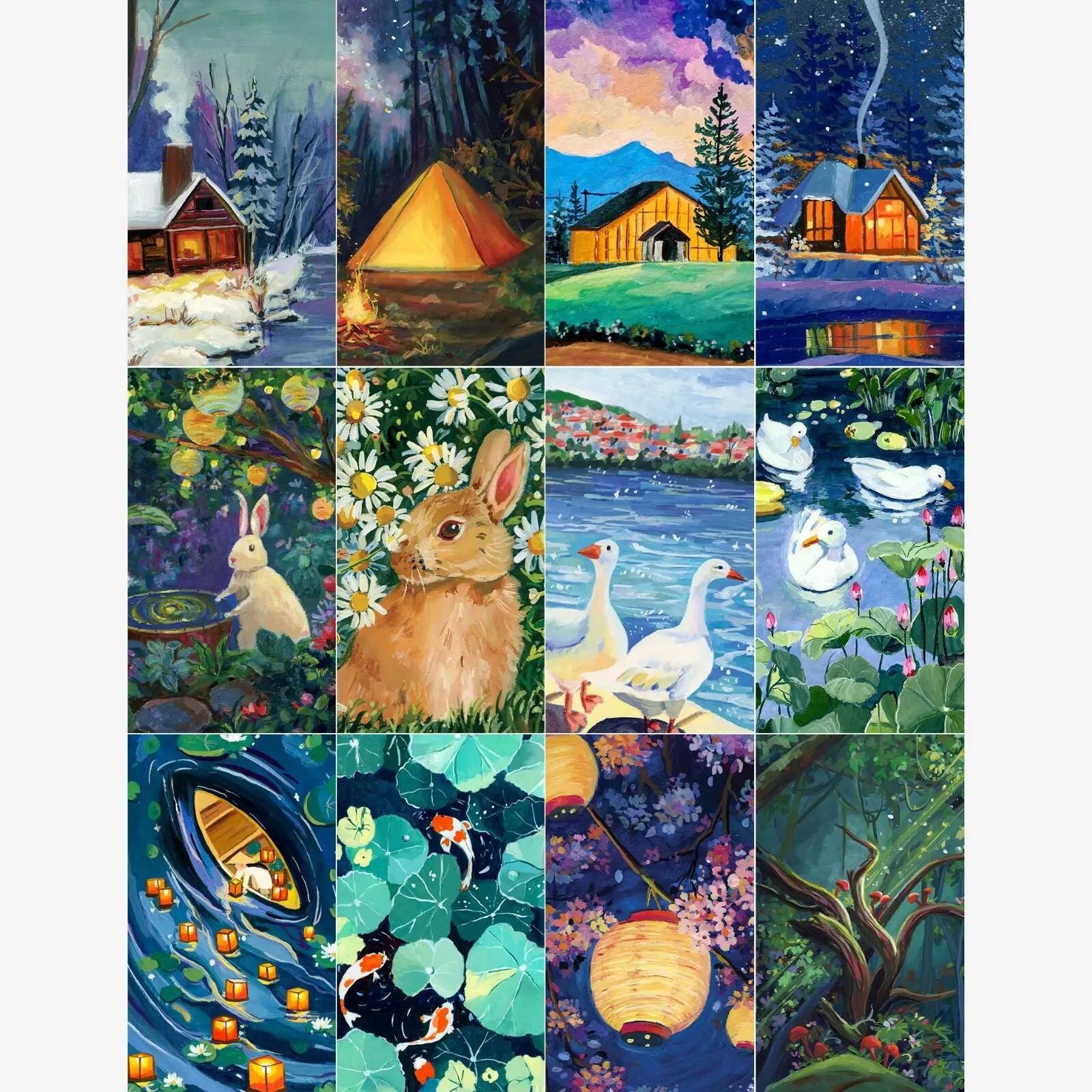 Diamond Painting Kit, 12 Dreamy Nature & Animal Designs | ARTDOT