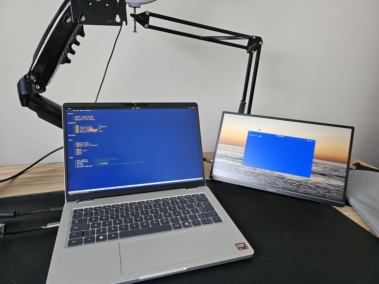 2,5K Monitor Portátil Arzopa Z1RC | 16'' Alta Brilho QHD Tela IPS