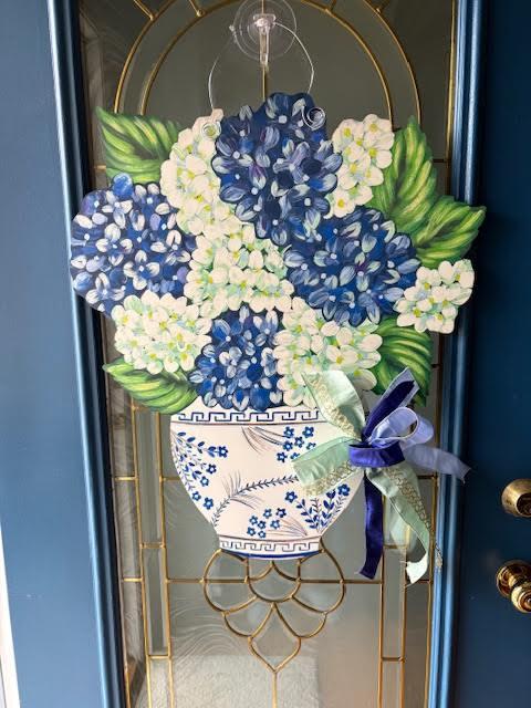 Ginger Jar with Hydrangeas - Door Hanger (UV Printed Only)