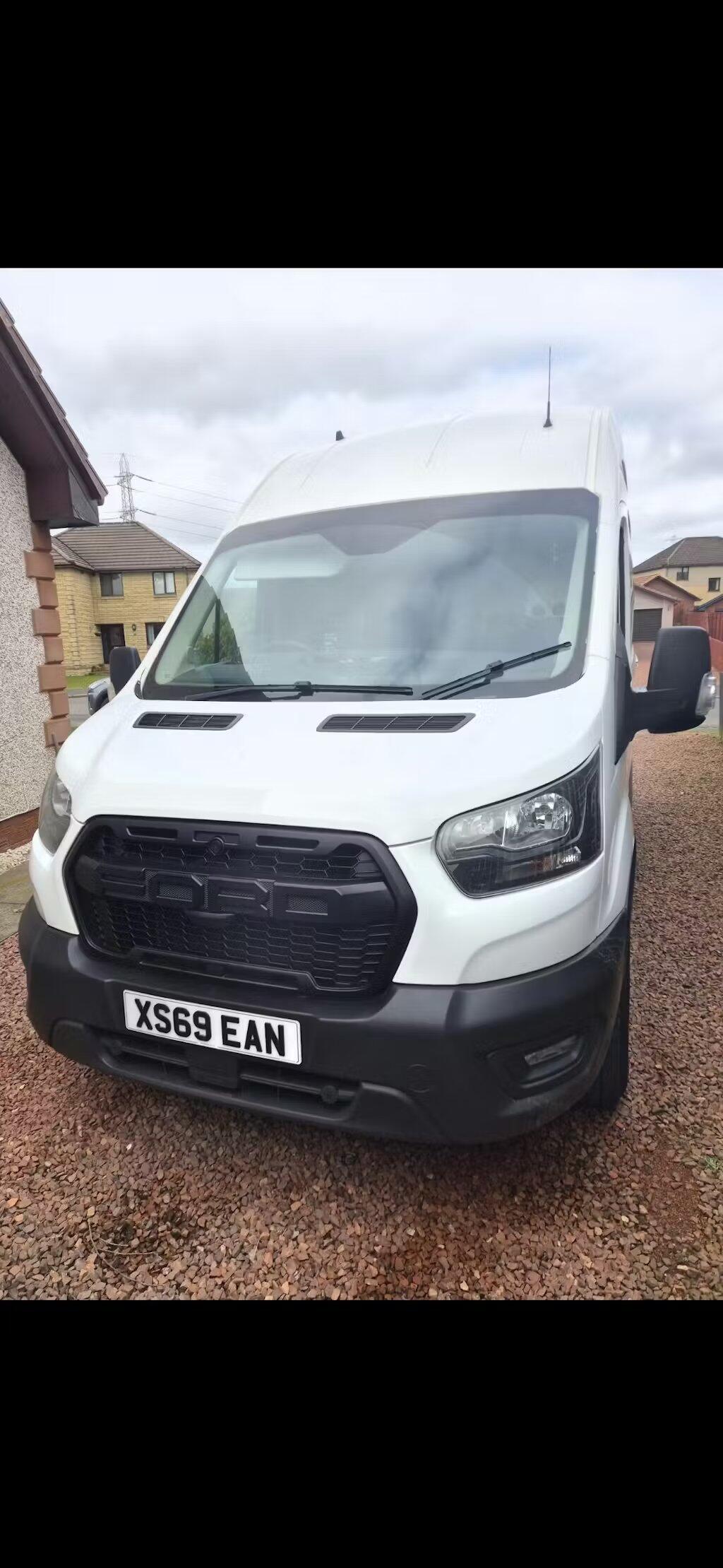 2020-2024 Raptor Grille Ford Transit MK8 Matte Black Front Bumper Honeycomb Grill With Letter