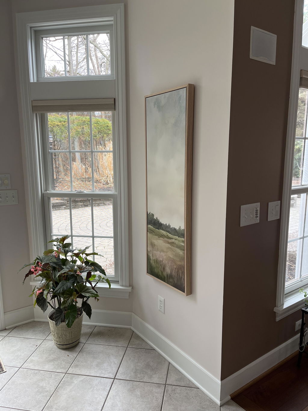 Watercolour Landscape Long Narrow Vertical Wall Art