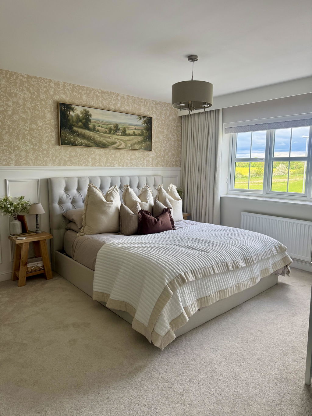 Cottage In Rolling Countryside Horizontal Wall Art Oversized Decor Living Room