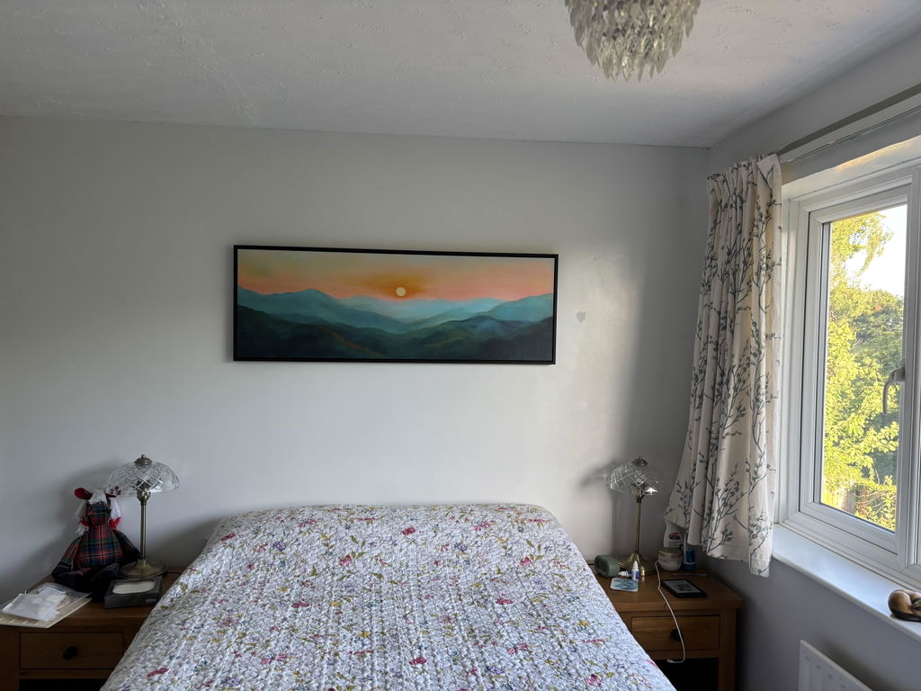 Abstract Sunrise Panoramic Above Bed Wall Decor Large Framed Pictures