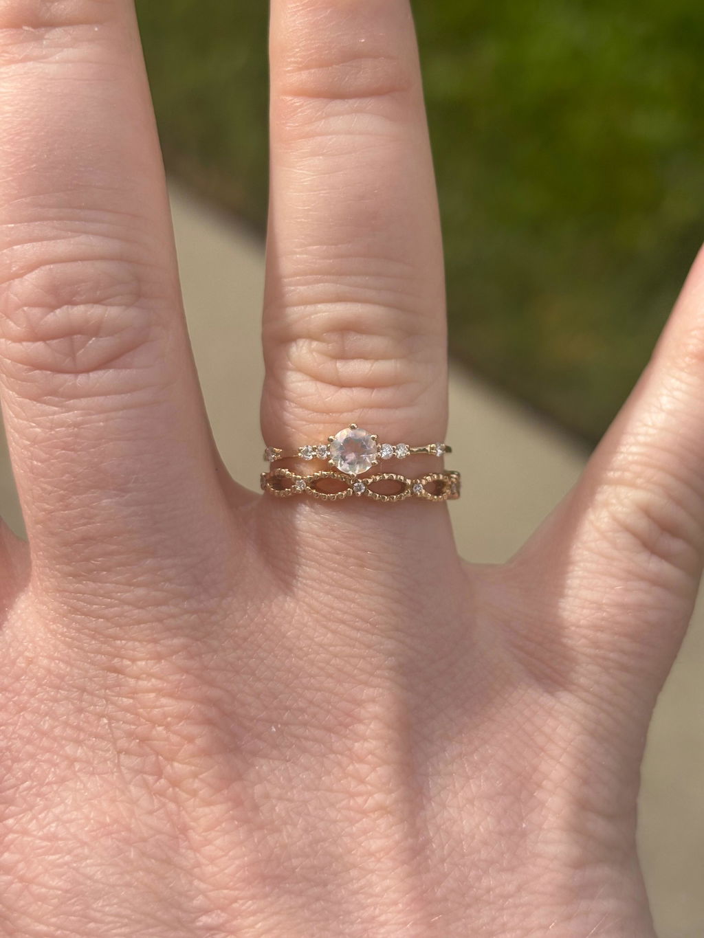 Diamond Marquise Bead & Eye 14K Gold Wedding Band 3/4 Eternity AD1335