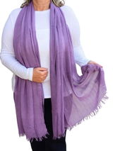 Plain Long Oversized Lightweight Soft Frayed Scarf