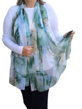 Marble Print Summer Scarf with Rose Gold Foil