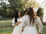 Boho Garden Tulle Off The Shoulder Long Sleeves A Line Wedding Dresses