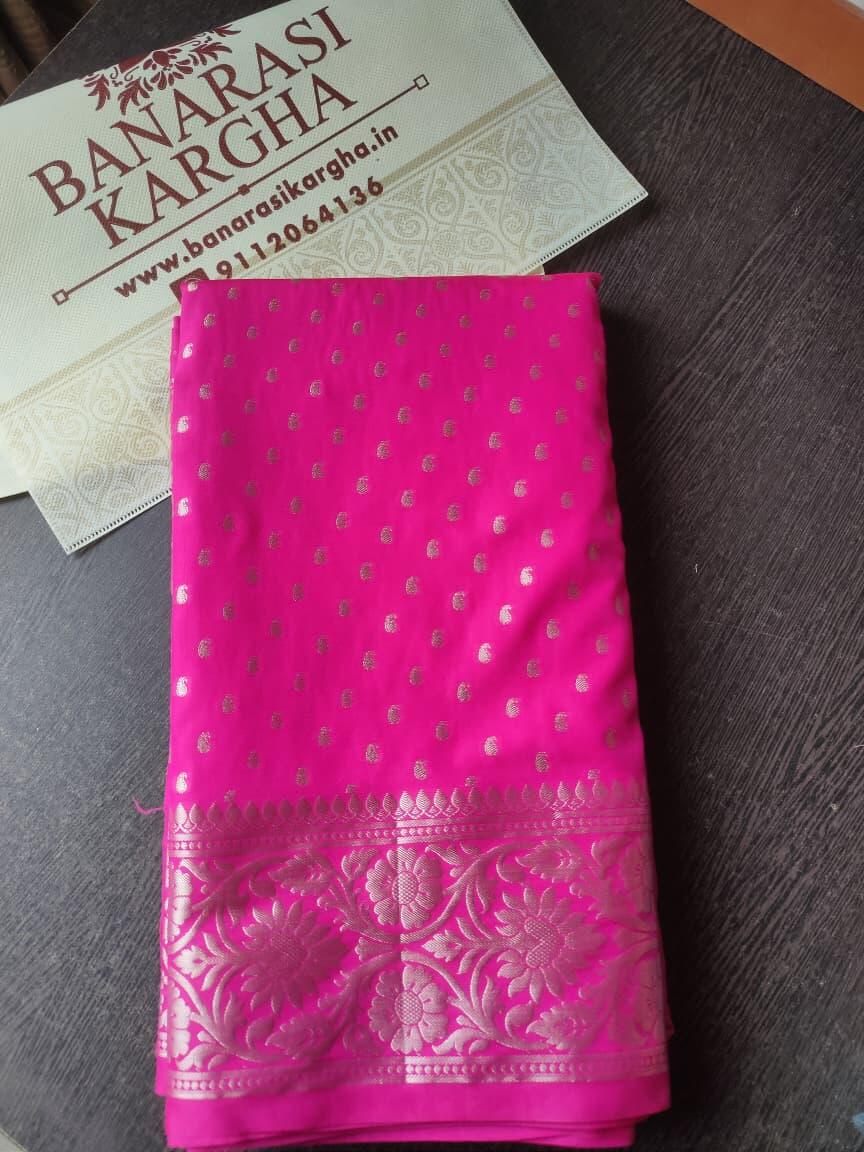 Soft Banarasi Semi Silk Saree For Functions & Gifting-Magenta