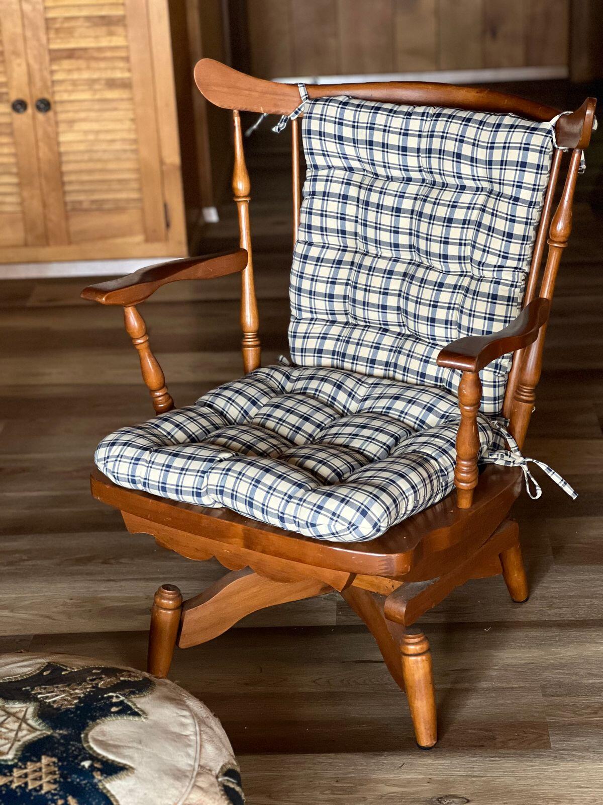 Micro-Suede Coffee Bean Brown Rocking Chair Cushions - Latex Foam Fill