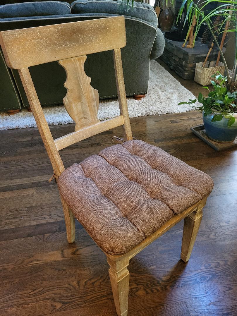 Hayden Mink Dining Chair Pads - Machine Washable - Never Flatten