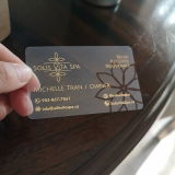 Glossy Transparent Plastic Business Cards | Full color Printing | Gold Foil
