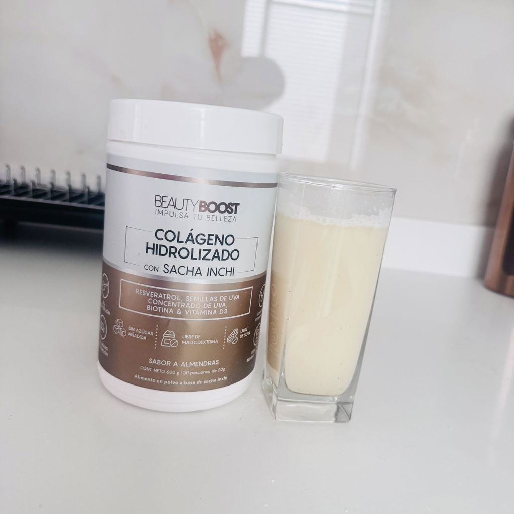 Colágeno con sacha inchi y resveratrol - sabor almendras sin edulcorantes - Ahorra $40.000