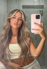 Human Hair Lace Front Wig, Ash Brown with Blonde Tips, 26"