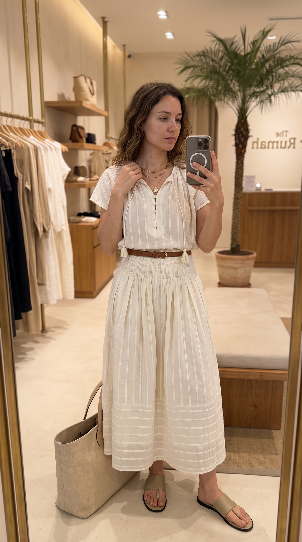 Customer photo for Jacquard Pleated Midi Skirt