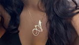 Big Letter Necklace In Cursive Font