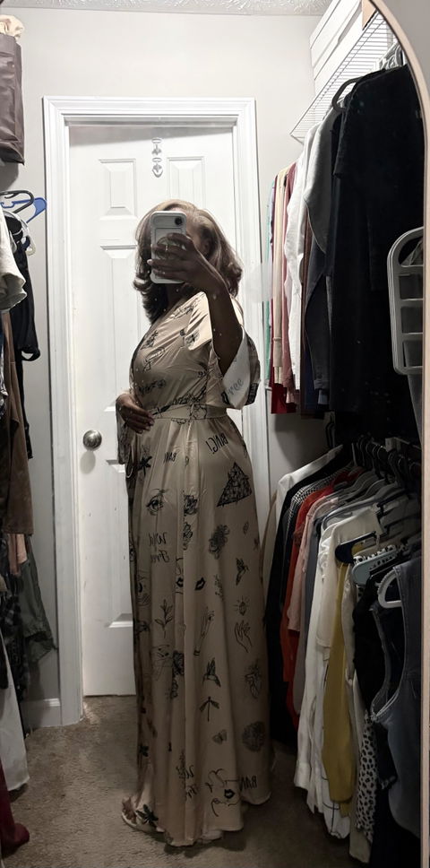 Floor length robe women Brown