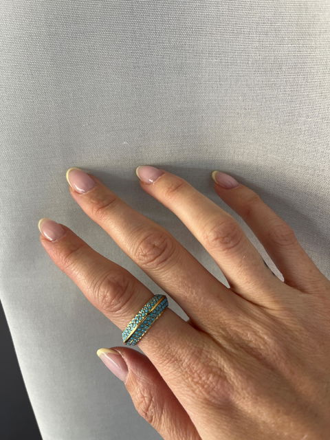 LUCE PAVÉ ❥ Anello Turquoise