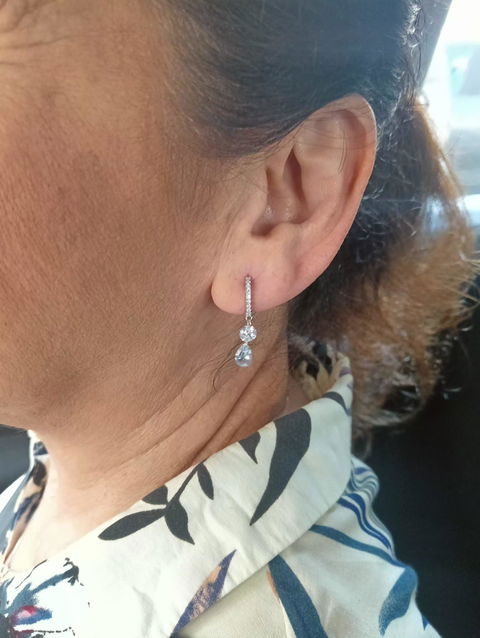 CRYSTAL FALL ✧ Orecchini ARGENTO 925/Acquamarina