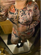 Printed Zip-Front Skinny Jumpsuit