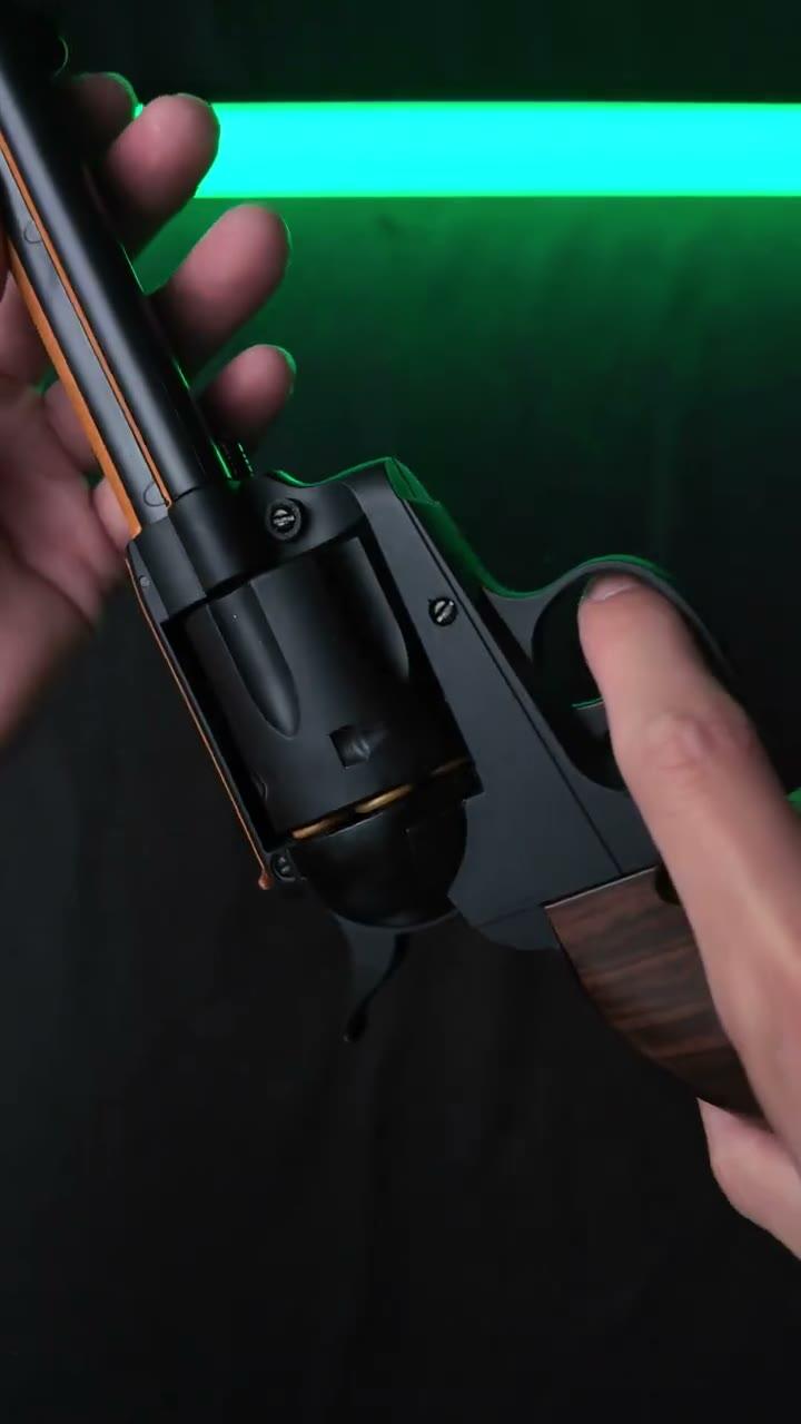 Customer close-up of the Outlaw 1873 rotating cylinder