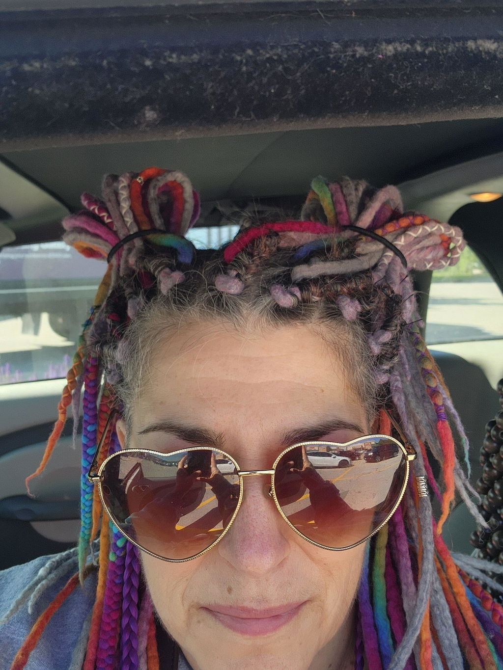 Grey blended wool dreads and braids