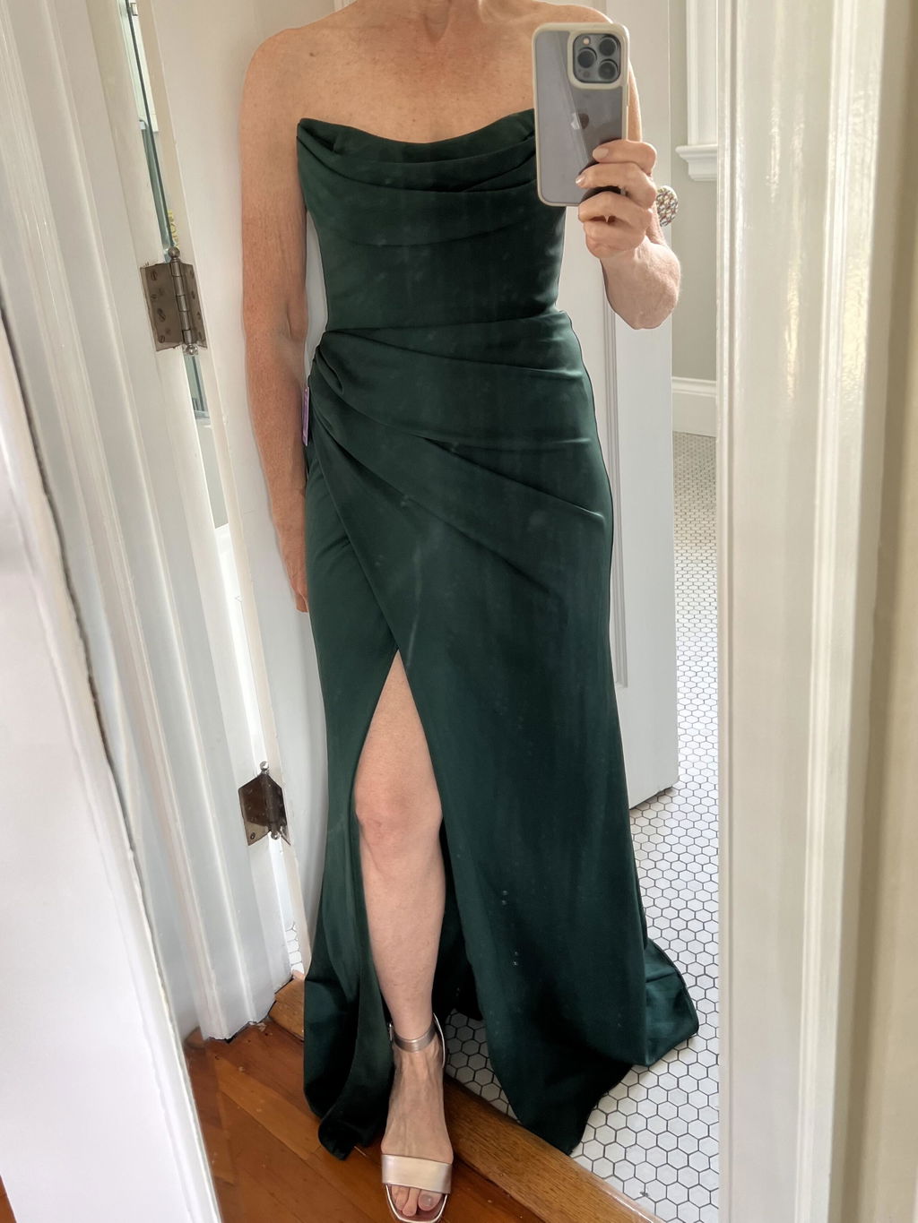 Ailsa Green | Strapless Gown w/ High Slit