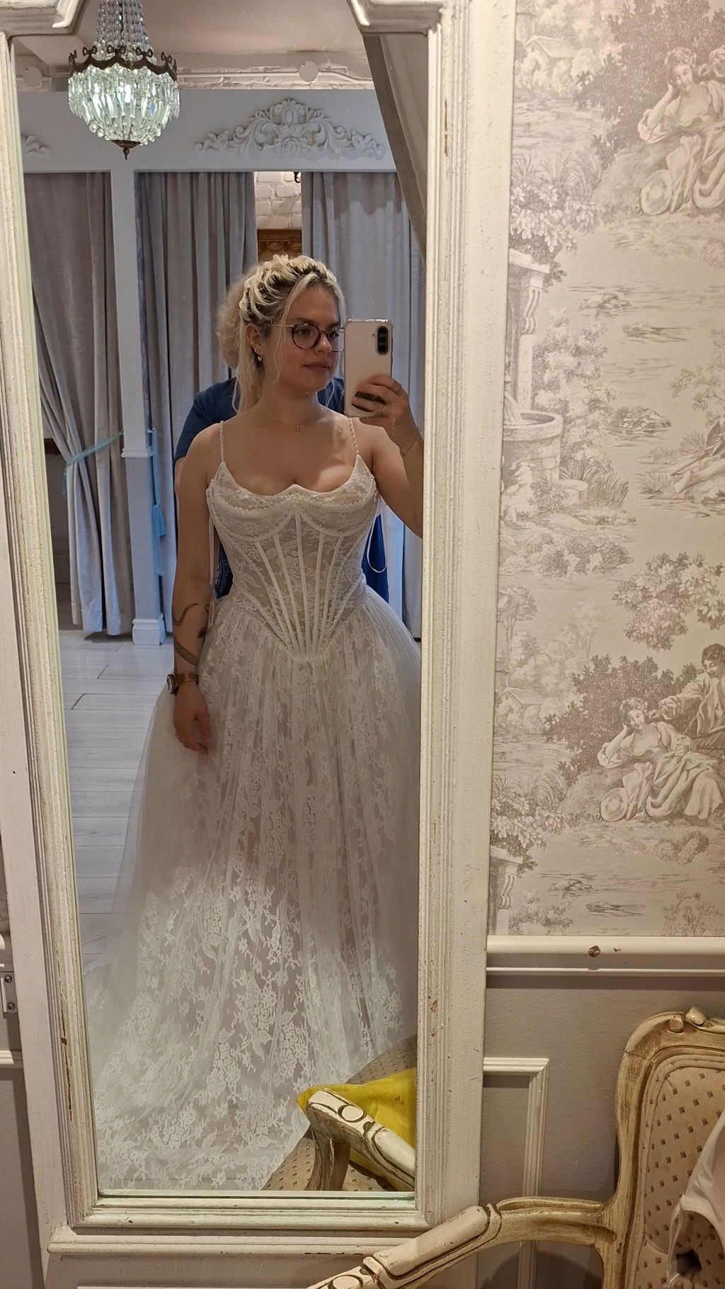 Oliva | Wedding Lace A-Line Dress with Pearls