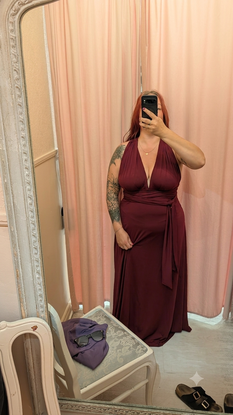 Violaine Burgundy | Convertible Maxi Dress